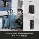 Kenneth Cole REACTION Out of Bounds Lightweight Hardshell 4-Wheel Spinner Luggage, Midnight Black, 28-Inch Checked