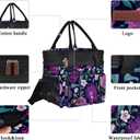 MIYCOO Lunch Bag & Lunch Box for Women Men, Double Deck Leakproof Insulated Soft Large Adult Camping Cooler bag for Work, Beach, Picnic, Travel (Purple Flower, 15L)
