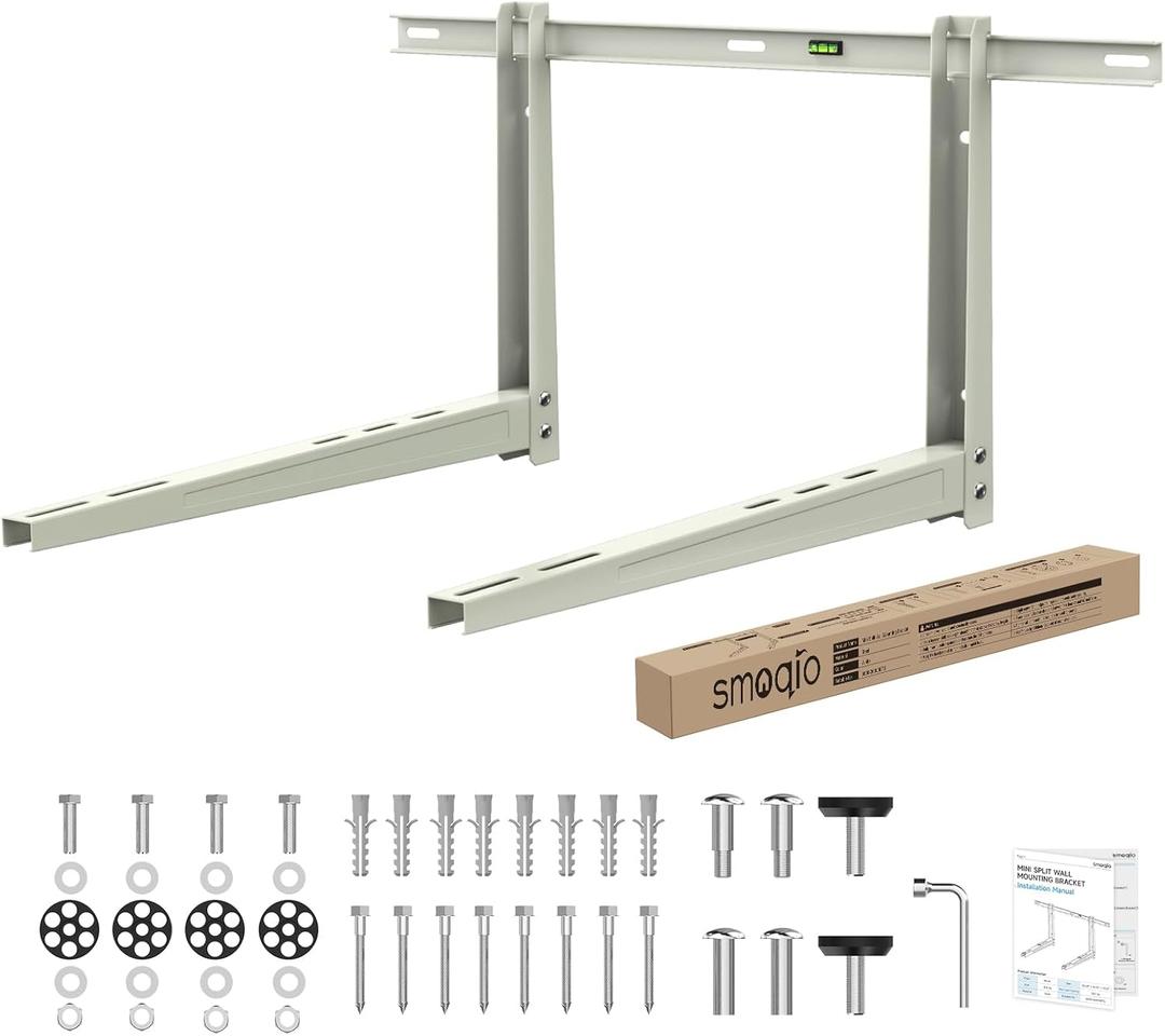 Mini Split Wall Mounting Bracket, Mini Split Brackets for Outside for 6000-36000 BTU Minisplit/Air Conditioner/Heat Pump (Max 550 LBS), Pre-Drilled 16" Holes to Match U.S. Wall Stud Standard
