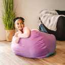 Big Joe Classic Bean Bag Chair for Kids Bedroom and Reading Nook, Easy-Clean Radiant Orchid, Durable Nylon Polyester Blend, 2 feet Refillable, Single