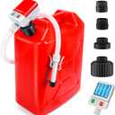 Automatic Fuel Transfer Pump with Auto-Stop, 3.2 GPM Fuel Transfer Pump Battery Powered, 51'' Extra Long Hose, 4 Can Adapters, Portable Fuel Pump Transfer for Oil, Diesel, Gasoline