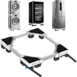 Upgrade Appliance Rollers Heavy Duty, Adjustable Appliance Rollers Mini Fridge Stand with 10 Strong Feet Washer and Dryer Stand for Washer, Dryer, Refrigerators, Furniture Hold Up to 880 LB