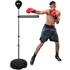 INNOLIFE Speed Punching Bag - Adjustable Reflex Trainer for Adults, Height-Adjustable Boxing Bar with Durable Stand for Home Gym, Stress Relief & Fitness Training