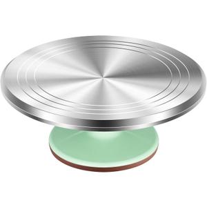 Kootek Aluminium Alloy Revolving Cake Stand 12 Inch Rotating Cake Turntable for Cake, Cupcake Decorating Supplies (Green)