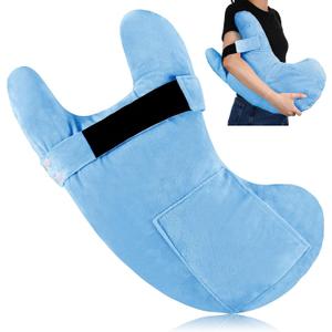 TrelaCo Post Shoulder Surgery Pillow with Pocket, Rotator Cuff Pillow Pain Relief for Sleeping, After Shoulder Surgery Must Haves for Arm Pressure Relief(Blue)