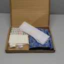 Mini Mahjong Set, American Mahjong Game Set with 166 White Tiles (0.8), 4 Racks & Thickened Blue Printed Bag, Portable Travel Mahjong Tiles Set