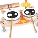 Stoie's Owl Drum Set for Babies and Toddlers, Wooden Percussion Musical Instruments for Kids, Eco Friendly, Montessori Educational Toy for Girls and Boys