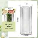 11 inch Ribbed Glass Vase,Flower vases for Bouquet,Modern Clear Glass Cylinder Vases for Flowers,Ribbed Vases for Centerpieces,Living Room,Dining Table,Office,Wedding Reception,Housewarming Gift