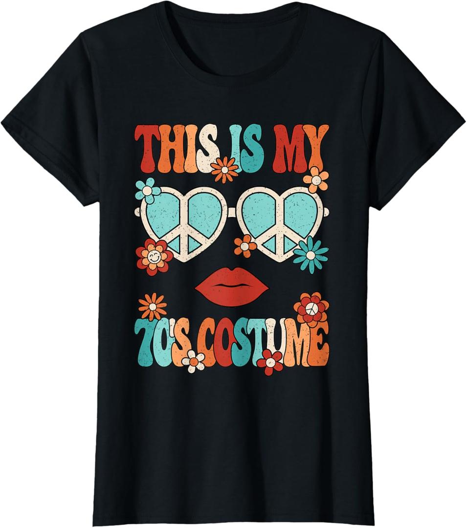 This Is My 70s Costume 1970s Disco Party 70s Outfit Women T-Shirt, (Medium)