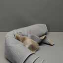 Beeiva Checkered Print Carpet Runners for Hallway 12ft, Beige Neutral Washable Long Hallway Runner Rug 2.5x12, Moroccan Gingham Diamond Carpet Ultra Thin Faux Wool Rug for Kitchen Decor