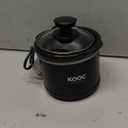 KOOC Small Slow Cooker, 0.65 Quart, Free Liners Included, Upgraded Ceramic Pot, Nutrient Loss Reduction, Sauces, Stews & Dips, Stainless Steel, Black, Round