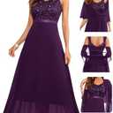 BeryLove Summer Formal Wedding Guest Prom Dresses Sequin Cocktail Evening Lace Elegant Mother of The Bride Dress S