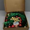 Artificial Christmas Tree with 100 Color Lights, 5 Ft Pop Up Collapsible Tinsel Christmas Tree with Christmas Balls Christmas Decorations for Home Fireplace Party Indoor Outdoor (Green 2)