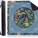 Foilswirl 1 Pcs Mahjong Table Mat Floral Peacock, 33" x 33" Green Chinoiserie Peacock Mahjong Mat Non-Slip Noise Reduction Carrying Bag for Poker Board Card Games Dominoes, Ships Rolled(Vintage)