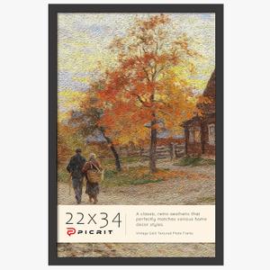 Picrit 22x34 Poster Frame, Black Engineered Wood Picture Frame for Horizontal or Vertical Wall Mounting and Displaying Posters and Artwork Photos, 1 Pack