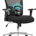 Big and Tall Office Chair 500LBS, Heavy Duty Ergonomic Computer Desk Chair Mesh Executive Task Chair with Adjustable Lumbar Support Wide Comfy Seat and 4D Armrests for Home Office, Black, 27 inches x 27 inches x 42.3 inches