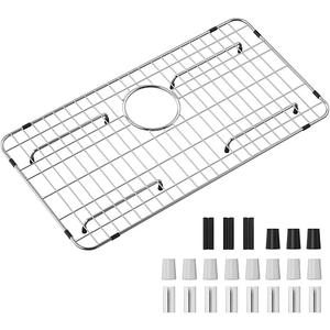 Kitchen Sink Grid and Sink Protectors 26" X 14 1/16", with Rear Drain