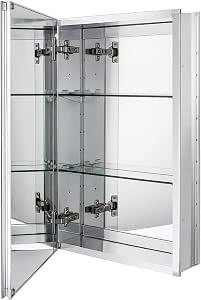 15 x 24 Medicine Cabinet, Recessed Mount Only, Two Adjustable Glass Shelves