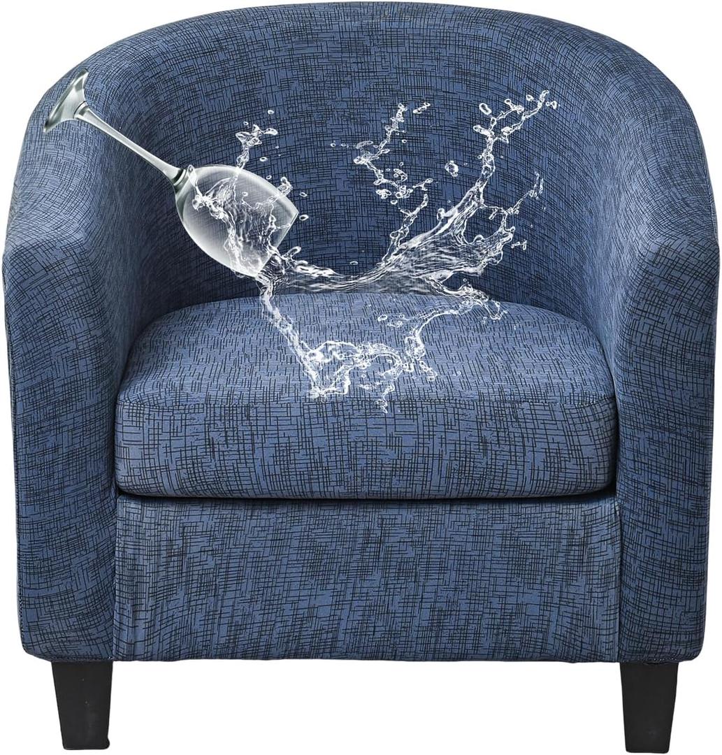 Waterproof Printed Club Chair Slipcover 2 Piece Stretch Accent Barrel Chair Cover Armchair Sofa Slipcovers Removable Tub Chair Cover Furniture Protector Chair Covers for Living Room,Color 76