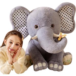 Giant Elephant Stuffed Animal Plush Soft Toy, Large Jumbo 25" Cute Big Size Huge Fluffy Plushy Fat Plushie, Birthday Gifts for Kid