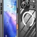 Ezanmull for iPhone 17 Pro Max Waterproof Case, with Built-in Screen Protector Rugged Dustproof Shockproof Full Body Underwater Protective Phone Cover (M Black, for iPone 17 Pro Max)