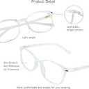 VisionGlobal Blue Light Blocking Glasses for Women Men, Square Frame Computer Reading Glasses(Clear,+0.75 Magnification)