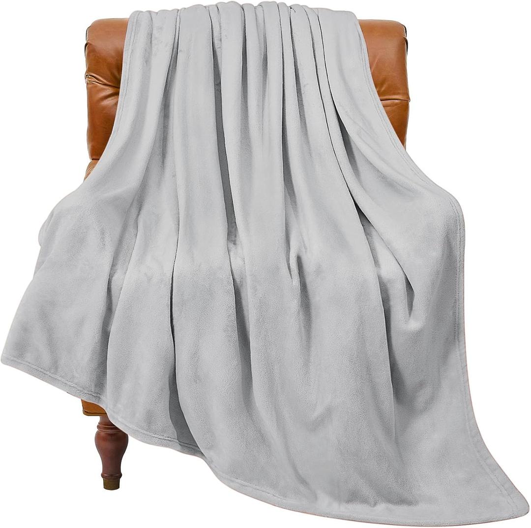 BEDELITE Fleece Blanket Dove Grey Throw Blankets for Couch & Bed, Luxury Plush Cozy Fuzzy Blanket 50x60 inches, Super Soft Warm Lightweight Throw Blanket for Travel Camping