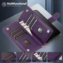 Shieldtop for iPhone 16 Pro Max Wallet Case with Card Holder,Dark Purple