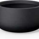Kante 11.8 Inch-Dia Round Concrete Bonsai Planter with Drainage Hole, Large Plant Pot for Indoor Outdoor Plants, Suitable for Patio, Garden, Home, Black