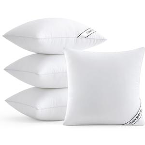 MIULEE 18x18 Inch Pillows Inserts, Pack of 4 Down Alternative Virgin Filling Comfy Support Throw Pillows for Sofa Couch Bed