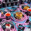 350 PCS Burnouts or Bows Gender Reveal Decorations for 50 Guests，Boy or Girl Gender Reveal Party Supplies Inclide Plates and Napkins,Cups Disposable Cutlery