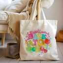 Cheerful Watercolor- Art Canvas Tote Bag - Stylish & Practical Carrier