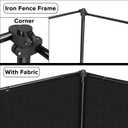 6'x24' Privacy Fence Kit Freestanding Mesh Screen with Iron Poles Temporary Fencing Outdoor Patio Backyard Divider Dog Air Conditioner Trash Fence Black Custom