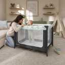 Dream On Me Zodiak Portable Playard, Compact for Travel, Carry Bag, Gray/Green