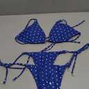 SOLY HUX Women's Polka Dots Print Bathing Suit Halter Triangle Tie Side Bikini Sets Two Piece Swimsuit