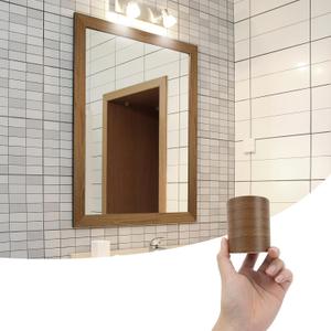 LONGKING 32ft x 3in Brown Mirror Tape Border, Peel and Stick Mirror Border for Bathroom, Waterproof PVC Wallpaper, 393x4.2 in
