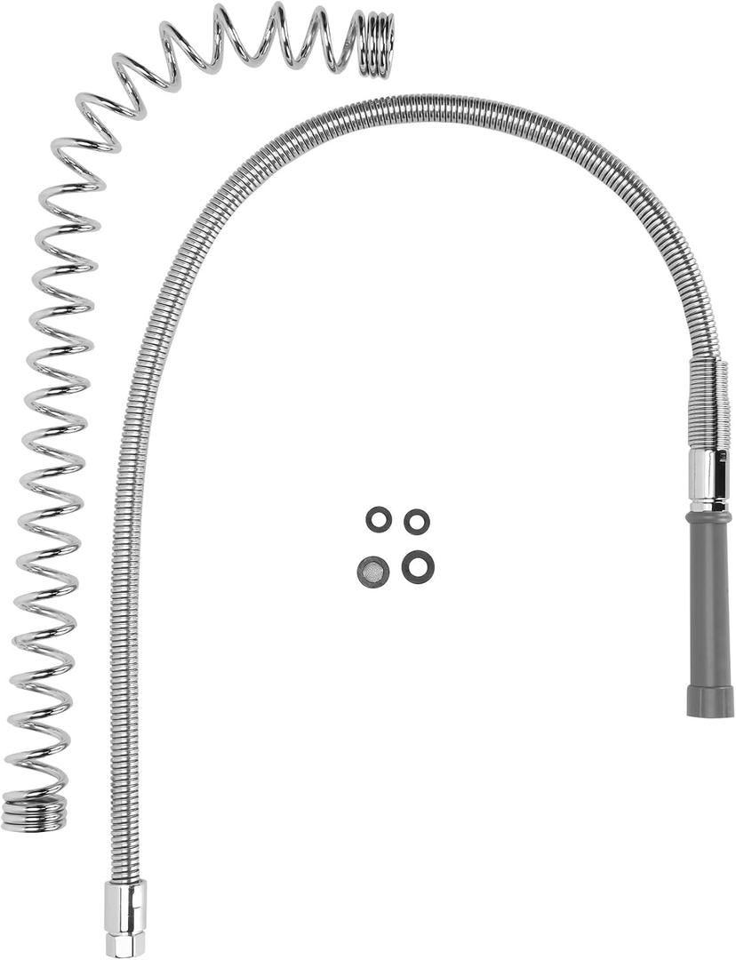 Commercial Sink Sprayer Hose,Commercial Kitchen Sink Faucets Flexible Hose Replacement(44 inch),with 304 Stainless Steel Pre Rinse Spring, Suitable for Use with Commercial Faucets