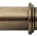 Deco Window Adjustable Curtain Rod for Windows 44 to 120 Inch Extendable Heavy Duty 1 Inch Iron Drapery Pole with End Cap Finials Wall Mounted French Door Curtain Rods (Pack of 1, Antique Brass)