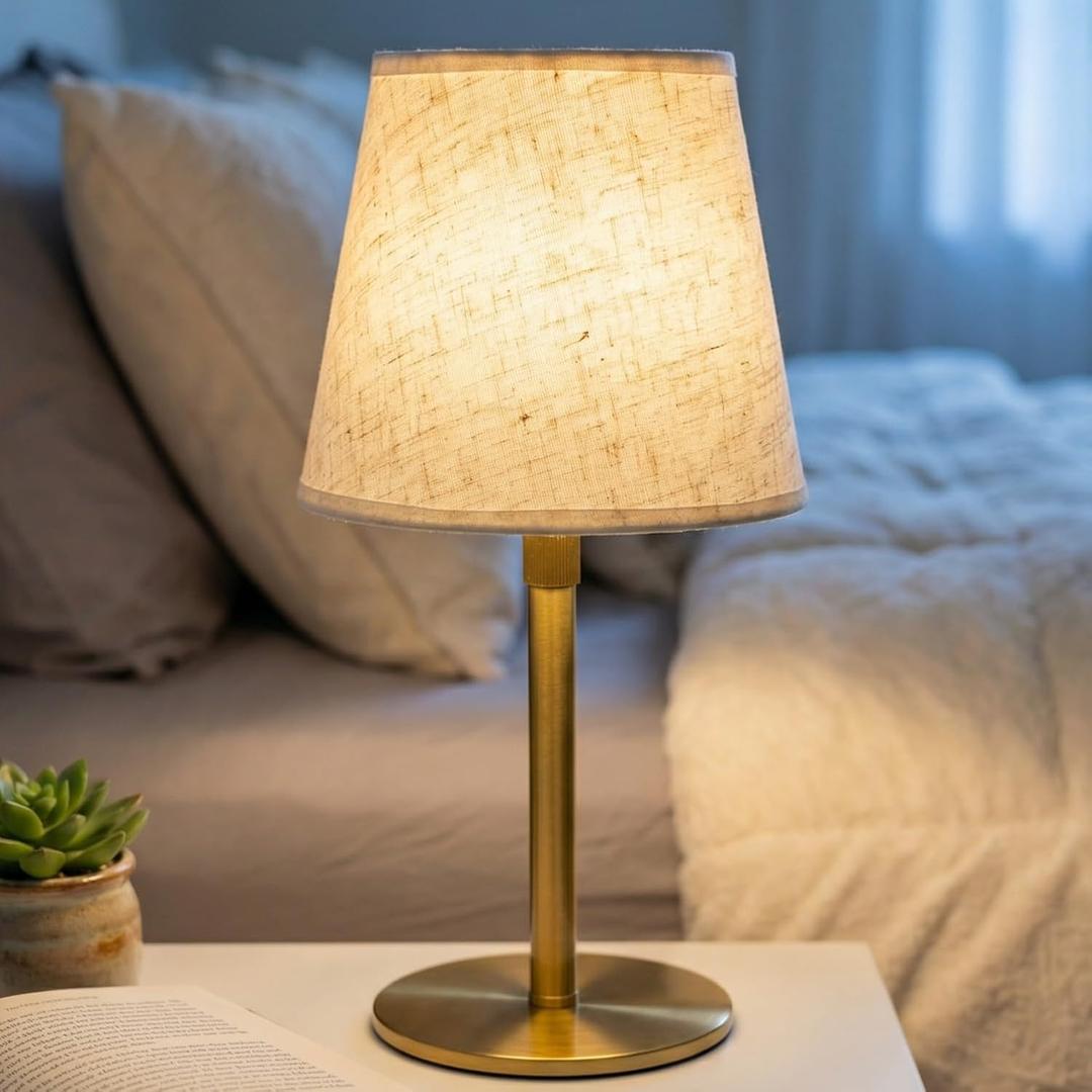 Cordless Table Lamp, Adjustable Height Battery Operated Desk Lamp with Remote, 5000mAh Rechargeable Light 16 RGB Colors for Bedroom, Living Room, Patio - Linen