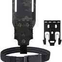 WGLILO QLS Quick Locking System Kit with 2" Mid/Low Ride Belt Loop Adapter, Drop Leg Holster Platform, QLS Fork and Duty Receiver Plate 22 19 & Elastic Leg Strap, CP Black