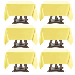 Square Tablecloth Yellow Tablecloths Stain-Wrinkle Resistant Washable Polyester Table Cloths for Holiday, Buffet Parties, and Weddinge, 7 pack