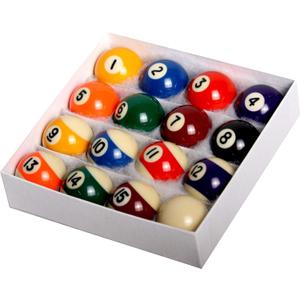 Pool Balls Mini Pool Balls Set,1-1/2 Inch Billiard Balls Set Not Regulation Size, Complete 16 Ball Set