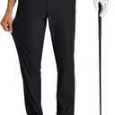 Tyhengta Men's Golf Pants Lightweight Comfy Stretch Work Dress Pants (Black, 32W x 30L)
