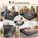 Erament Futon Sofa Bed Queen, Convertible Tri Folding Mattress Couch Bed Foldable with Removable Armrests & Washable Cover, Floor Mattress with High-Density Foam, Small Couch Bed, Queen, Grey