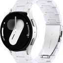 Lerobo Lightweight Resin Band Compatible with Samsung Watch 7 6 5 4 40mm 44mm Galaxy Watch 4 6 Classic 42mm 46mm 43mm 47mm Galaxy 5 Pro 45mm Active 2 40mm 42mm, 20mm Smartwatch Band for Women Men (White)