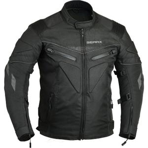 Spine paded Motorcycle Jacket Waterproof Breathable with Armours (Black, M)