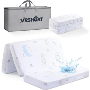 Trifold Pack and Play Mattress 38"x26", Pack N Play Mattress for Baby Toddler with Waterproof Washable Breathable Cover, Portable Mini Crib Mattress Pad for Playpen
