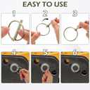 MBAIYO 10Pcs Heavy Duty Lynch Pin Assortment Kit with Ring, 1/4 Inch Pin Locks Round Carbon Steel Linch Pins Trailer Coupler Pins for Trailers Farm Tractors Trucks Lawn Mowers And Industrial Equipment