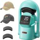 VEVOR Auto Hat Heat Press Machine, with 2pcs Interchangeable Platens, Automatic Open and Release, Touchscreen for Precise Time and Temperature Control, Heat Transfer Printing for Caps, Hats, Green