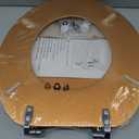 Round Toilet Seat Wood Toilet Seat Prevent Shifting with Zinc Alloy Hinges American Standard Size Toilet Seat Easy to Install also Easy to Clean(Round,Sparkling Classical Gold)